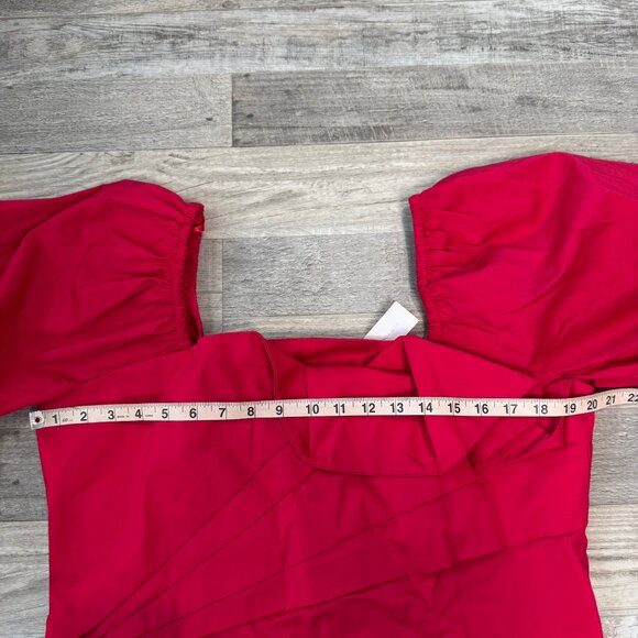 NY & Co red square neck puff sleeve ruffled blouse size XL  L30 - Picture 9 of 10